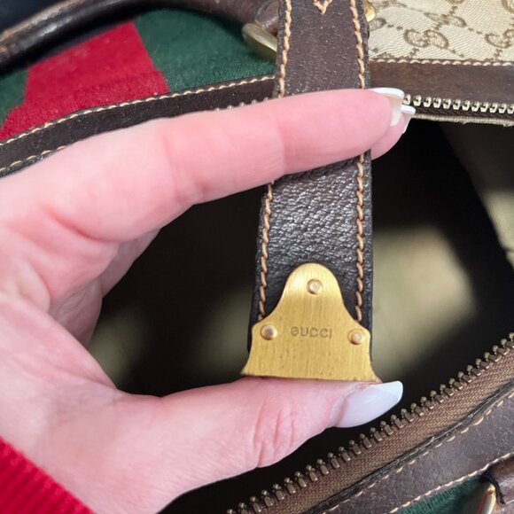 Vintage Gucci Logo & Stripe Weekender Travel Bag - Picture 11 of 12